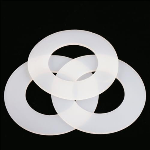Arandela plana de caucho de silicona, 3 juntas de sellado blancas gruesas, junta plana de silicona de alta temperatura de grado alimenticio(45 x 55 x 2 mm)