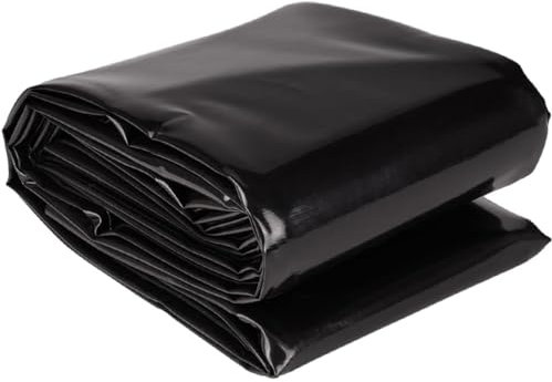 Membrana impermeable flexible de 10 x 10 m para estanques de peces negra para piscinas Koi, fuentes y corrientes, duradera y a prueba de fugas