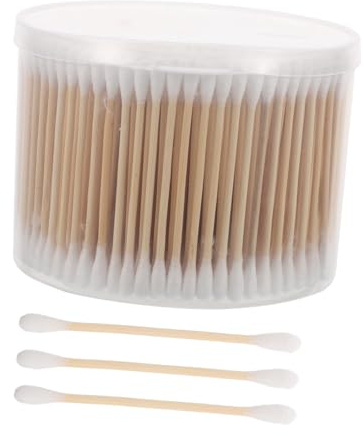 OSOLADY 500pezzi Cotton Buds with Wooden Sticks Double-ended Cotton Swabs for Ear Cleaning and Makeup Versatile Household Use for Babies and