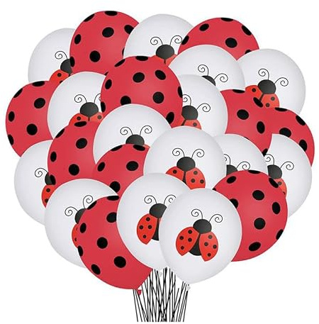 Mipcase 10 Stück Marienkäfer Luftballons für Geburtstagsdeko | Latexballons, rotes Marienkäfer Design, für Helium geeignet, ideal für Kindergeburtstag und Babyparty, Fotohintergrund