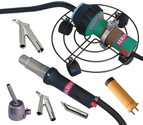 Soldadora portátil de plástico de aire caliente 230 V 1600 W, secador de aire caliente parcial (pistola) con manguera de 2 m, ruedas giratorias, para placas de PP/PVC, soldadura y reparación de suelos