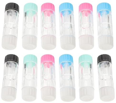 Hohopeti Custodia Igienico Lenti a Scomparto 12 per Contatto Doppio Pezzi e Plastica Portatile Compatta Mantenimento Viaggio Quotidiano