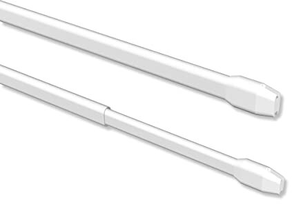 Interdeco Vitragestangen/ausziehbare Scheibenstange Weiß (2 Stück), 30-50 cm