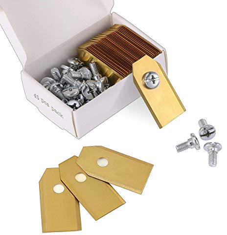 45 x Titan Messer Klingen für alle Husqvarn® Automower®/Yardforce/Gardena Mähroboter (3g - 0,75mm) inkl. 45 Schrauben, Diese Ersatzmesser passen für 105, 310, 315, 320, 420, 430x, r40i uvm (Golden)