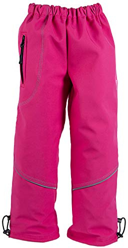 ADELLINO Kinder wasserdichte Hosen, Mädchen Jungen Fleece gefütterte Winddichte Skihose, Winter Softshell Isolierte warme Hose zum Wandern, Angeln, Reißverschlusstaschen Anti-Falten-Cargohose,Rosa,140