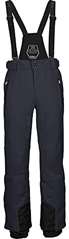 Killtec Mens Pantalón Funcional con Correas extraíbles, protección de Bordes y Protector de Nieve. - Enosh, Negro Azul, M, 30920-000
