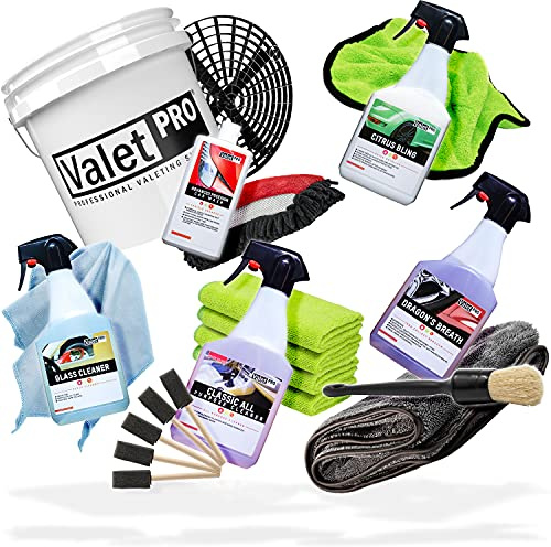 detailmate Auto Handwäsche Set mit ValetPRO, Felgen, Hauptwäsche, Innenreinigung, Glasreinigung, Trocknen & Finish darunter pH neutral Snow Foam, Dragons Breath Felgenreiniger, Grit Guard, Zubehör