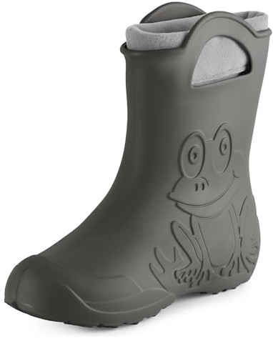 Ladeheid Botas de Goma en EVA para Mujer Botas Resistentes al Agua Forradas Impermeables Zapatos de Lluvia para Mujeres LA-CA-12 (Carbone, 38/39 EU)