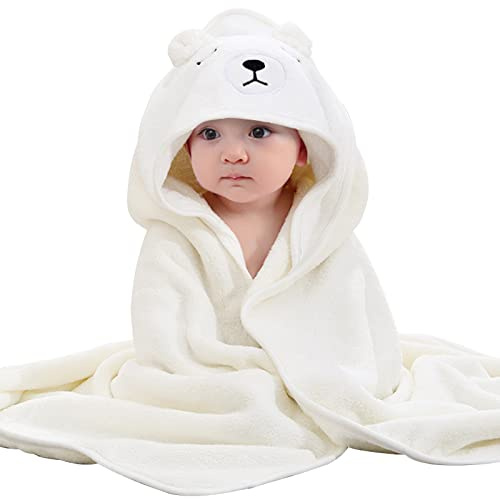 Baby Handtuch Kapuze Bio-Bambus Badetuch Kapuzenhandtuch Baby Großes weiches und super saugfähiges maschinenwaschbares Kleinkinder Badetücher mit niedlichen Ohren für Babybaden, 0-3 Jahre