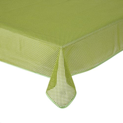 Gartentischdecke Tischdecke Weichschaummaterial Karo einfarbig rutschfest wetterfest 7 Farben und Größen Hellgrün 130x160 cm eckig