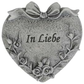 RiloStore Grabschmuck Herz 10cm - In Liebe - Trauerdeko Grabdekoration Beerdigung Grabdeko Trauerdekoration Grabstein Andacht ps540 Grabherz