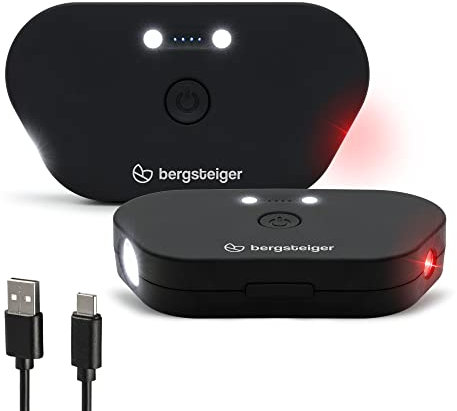Bergsteiger Kinderwagen Licht aufladbar, USB Akku-Betrieb, 2 LED Kinderwagenlicht wiederaufladbar, Beleuchtung passend für Kinderwagen, Buggy, Kinderanhänger, Fahrradanhänger, UVM.