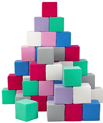 Velinda Pyramide-Set 45 Schaumstoffbausteine XXL-Softplay-Bausteine Krippensoftbaustein (Farbe: weiß, grün, blau, rot, rosa, grau, violett)