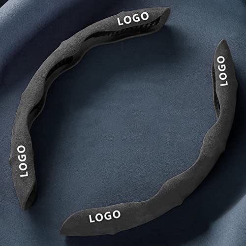 GZYZXP Anpassen Logo 2 Stück Universal Auto Lenkradhülle, Universal Carbon Anti Rutsch Lenkradabdeckung, segmentierter Lenkradschutz - Zubehör Auto Innenraum für Sommer und Winter Lenkradschoner