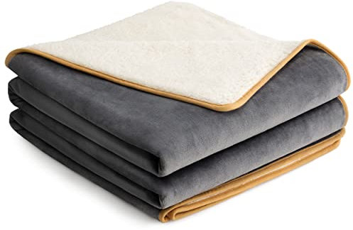 Lesure Couverture Imperméable pour Grands Chiens 152x203cm - Protection de Canapé en Polaire Sherpa, Lavable, Douce et Moelleuse pour Chiens et Chats, Gris