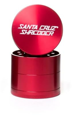 Medium 4 Piece Gloss Herb Grinders by Santa Cruz Shredder-Red