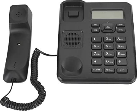Téléphone Fixe, Téléphone Fixe Filaire à Domicile pour Bureau d'affaires, Prend en Charge Les Systèmes Dtmf et Fsk, Luminosité LCD Réglable sur 5 Niveaux, pour la Maison, Le Bureau