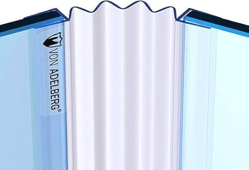 Ersatzdichtung Dusche VA006M I Duschdichtung Wasserabweiser Gerade PVC I Länge: 200 cm I Glasstärke: 6 bis 8 mm I Ersatzdichtung entfaltbar für Glas zu Glas Verbindung Duschtür Dichtung (180 cm)