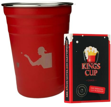 MBP My Beer Pong Kings Cup - Gioco da bere + 1 tazza in acciaio INOX