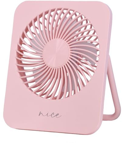 Sireck Desk Fan Battery Operated Portable Fan,2000mAh USB Rechargeable Fan, 4 Speeds Adjustable 180°Tilt Ultra-thin Mini Personal Fan For Home,Desktop,Camping,Travel (Pink)