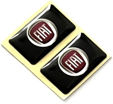 2 Stück Aufkleber 18 x 11 mm. Passend für FIAT-Auto mit Logo Kfz. Für Innerraum, Salon, Schlüssel, Key usw. Dekorative Sticker mit Emblem (18x11mm Fi.. 2St.)