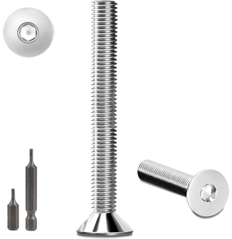 150 Stk senkkopfschrauben edelstahl M3X30mm Innensechskant M3 edelstahlschrauben Senkkopf Schrauben mit 2 Stk Sechskant Schrauberkopf Steckdose Gewindeschrauben Senkschraube DIN 7991/ISO 10642(Silber)