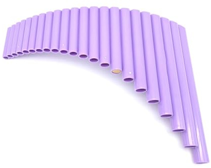 Panflöte Lila/Grüne Rückhand-Panflöte mit 22 Rohren und G-Tasten ABS-Harz für Linkshänder für Üben für Anfänger ohne Sockel(Purple)