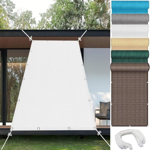 Voile d'ombrage Toile Ombrage 160 x 300 cm, Espirante en Hdpe, Anti 98% UV Contre Le Vent, Toile Ombrage Anti Coupe-Vent Voiles, Filet Dombrage Rectangle, pour Extérieur, Balcon, Blanc