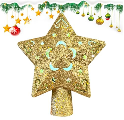 Beleuchtete Weihnachtsbaumspitze, Weihnachtsbaumspitze | Weihnachtsbaumspitze mit 5 projizierten Mustern | Pentagramm Weihnachtsbaumspitze, Weihnachtsbaumspitze für Silvesterparty, V-Nacht