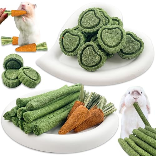 Timothy Lot de 24 bâtonnets de foin à mâcher pour lapin, cochon d'Inde, hamster, chinchilla, betteraves, lapins