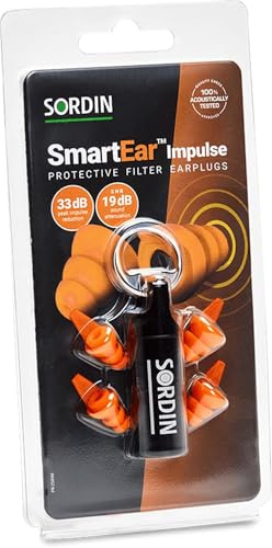 Sordin SmartEar Impulse Tapones para los oídos reutilizables - Tapones para los oídos para cazadores y tiradores deportivos - Tapones para los oídos para protección auditiva en campo de tiro