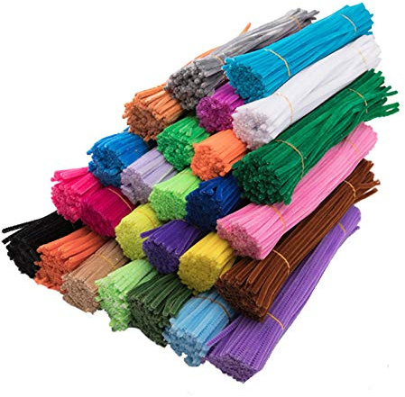 2026 Pfeifenputzer zum Basteln, Pfeifenreiniger, Pompons zum basteln, Dekoration Pfeife Farbe Handwerk 100PCS Reiniger DIY Kunst für Set Massiv Küche, Esszimmer, Bar (Rot B)