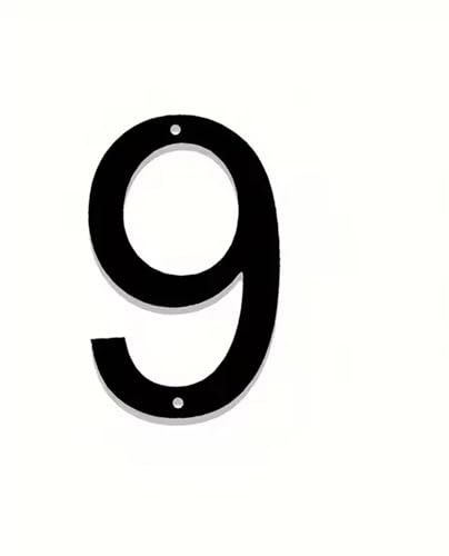Numéros Maison 6 Pouces 3D Modernes en Métal, Numéros en Fer pour Boîte aux Lettres, Plaque Numéro Porte Noire 15 cm avec Vis, pour Appartement, Adresse Extérieure, Chambre, Maison(9)