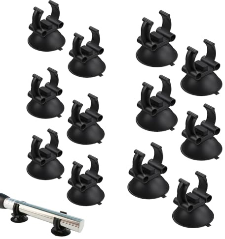 12 Stück Aquarium Heizer Saugnäpfe Aquarium Saugnapf Clips 24mm Schwarz