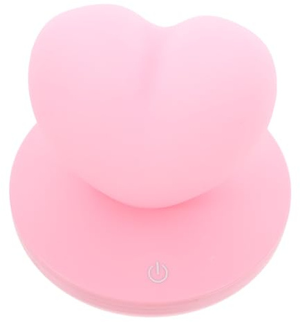 TOBBOMEY Lampada da Comodino Forma di Cuore Ricaricabile USB Touch Sensibile Luce Notturna Calda per Camera da Letto Design Creativo e Morbido in Silicone Rosa