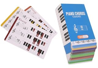 Ailan Klavier Akkord Posterkarten mit 120 Akkorden – Unterhaltsame und lehrreiche Lernkarten – Geschenkidee für Musikbegeisterte – Klavier Akkord Lernkarten in Geschenkbox – Akkordtabelle –