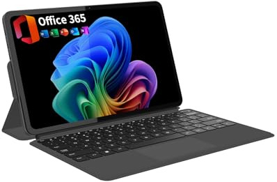 2-in-1 Laptop Tablet 2026 with Magnetic Keyboard & 1-Year Office 365, 12 2K FHD IPS Touchscreen, 12GB RAM 512GB SSD, 6500Y Processor, USB-C, Dual Speakers, Windows 11 Laptop for Home Office Students