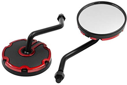 sourcing map 2 Stück Universal Rot Schwarz M10x1.25 Gewinde Rückspiegel für Motorrad DE de