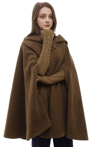 GRACEART Longue Cape à Capuche Poncho Veste Blouson Manteau Robes Chaude