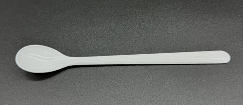 Löffel 18 cm lang, Mehrzwecklöffel Joghurtlöffel Eislöffel Cocktaillöffel 6 Stück Mehrweg, Kunststoff plastik, Farbe Weiß