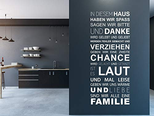 GRAZDesign Wandtattoo Familie Wohnzimmer Danke Flur Diele Wohnzimmer selbstklebend - 70x30cm / 070 schwarz