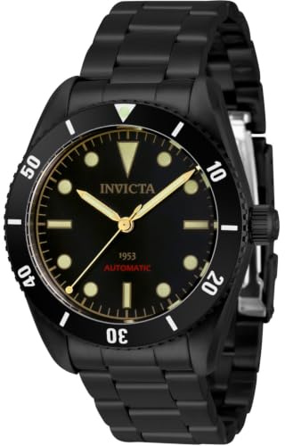 INVICTA Vintage Pro Diver 34337 Reloj de Hombre - Movimiento Automático - Acero Inoxidable con Esfera Negra - 40 mm