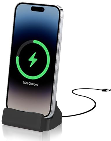 Cargador Inalambrico Rapido, Cargadores De Base De Carga De Teléfonos Móviles Tipo C Y Almohadillas De Carga Estaciones De Carga De Puerto Tipo C para Oficinas En El Hogar(Negro)