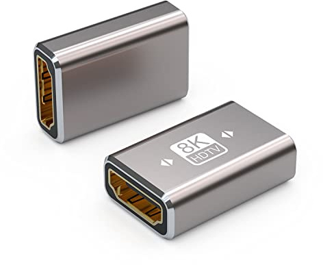 VMOJO 8K HDMI 2.1 Kupplung Buchse auf Buchse, 2er Pack 4K120 HDR eARC | Female-to-Female Verbinder, 48Gbps Datenrate, für HDMI Verlängerung, 8K60Hz/4K120Hz, HDR/eARC, TV, Monitor, Beamer, PS5 & PC