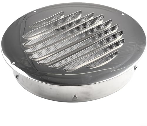 Rundes Lüftungsgitter – für Außenwand – schwarzer Kunststoff externe feste Klinge Entlüftungsabdeckung – Abluftventilator Belüftung außen – internes Wandgitter (300 mm)