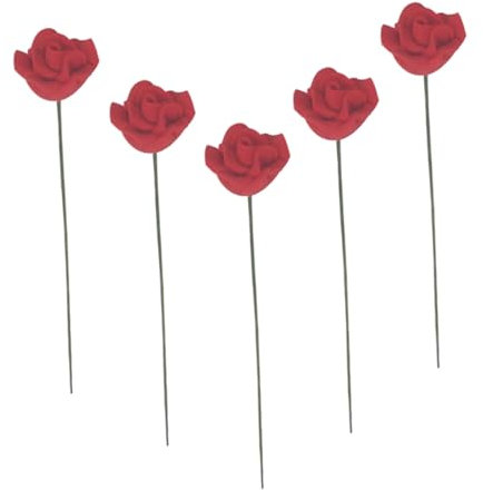TOYANDONA 5pcs Realistic Miniature Flower Picks for Mini Table Decoration Mini Rose Stems for Landscape Scenery Lightweight and Easy to Store Garden Decor