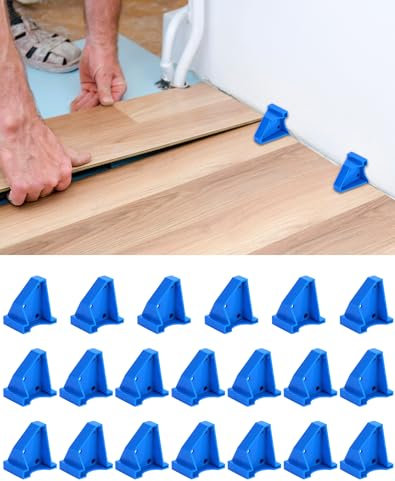 QWORK® Set da 20 distanziatori per pavimento per la posa di parquet e laminato, robusto design triangolare con dimensioni della fessura di 1/4 e 1/2 pollice