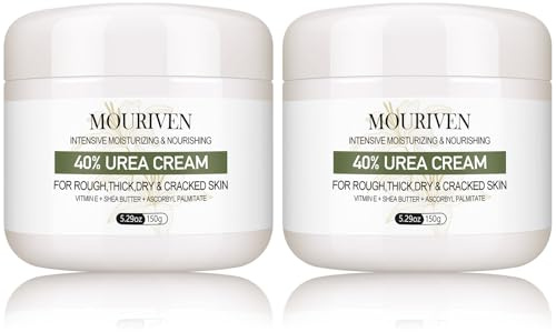 2 x 40% Urea-Creme – Intensive Pflege für rissige Haut an Füßen, Händen & Ellbogen. Starker Hornhautentferner mit Tiefenfeuchtung.