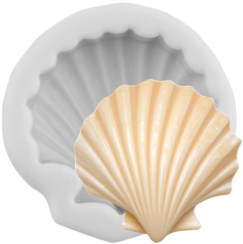 MINFEIDMS Marine Theme Fondant Moulds Seashell Silicone Mould for Sugar Cake Decorating Cupcake Topper Candy Chocolate Gum Paste Polymer Clay