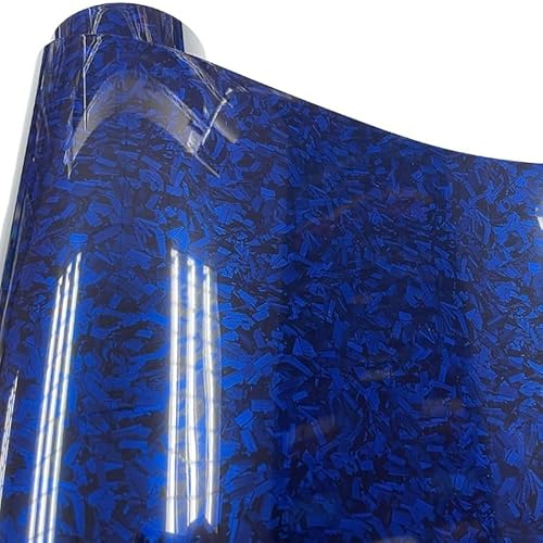 LIUCHUCHU Autofolie 50 cm * 500 Glanz Blau 3D Geschmiedet Carbon Fiber Wrapping Vinyl Film Motorrad Aufkleber Auto Zubehör Wrap Folie(Blue,50cm x 152cm)